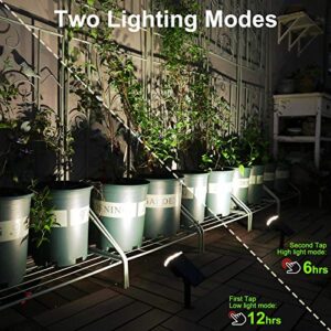 Solar Spot Lights Outdoor, Consciot 12 LEDs IP67 Waterproof Dusk-to-Dawn Solar Landscape Spotlights, Auto On/Off, 2-in-1 Adjustable Solar Powered Wall Lights for Garden Yard, 6 Pack (3000K Warm White)