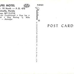 Monticello Florida Capri Motel Vintage Postcard AA23078