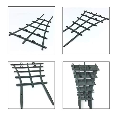 12 Pcs Garden DIY Mini Climbing Trellis Plastic Superimposed Potted Plant Support Garden Trellises for Potted Climbing Plants Vines