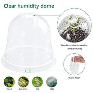 Bluepro Clear Nursery Pots with Humidity Dome 30 Sets 4" Transparent Plastic Plant Pot Seedling Planter Seed Starter Pots Flower Pot with 10pcs Plant Labels for Indoor Outdoor Garden