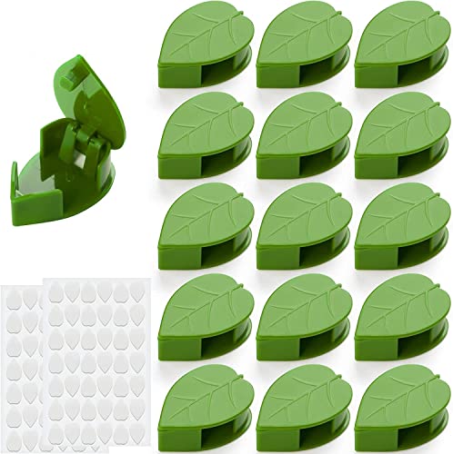 REMIAWY Plant Clips for Climbing Plants, 65 pcs Self-Adhesive Plant Climbing Wall Fixture Clips, Invisible Leaf Shaped Plant Vine Wall Clips for Hanging Indoor Outdoor Garden Plant Vegetable Support