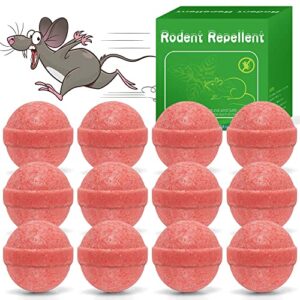 12 pcs natural mouse repellent peppermint oil to repel mice and rats, rodent repeller for car engines home kitchen indoor outdoor,keep moles & voles out of your lawn and garden, pet safe