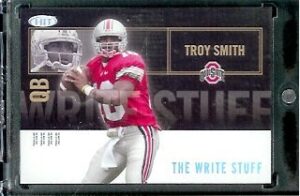 2007 sage hit # troy smith ohio state”the write stuff” rookie football card #14