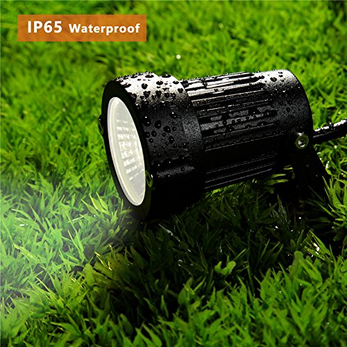 Z Outdoor Landscape LED Lighting 5W Waterproof Graden Lights COB Led Spotlights with Spiked Stand for Lawn Decorative Lamp US 3- Plug 6500K Daylight White Lights (2 Packs)