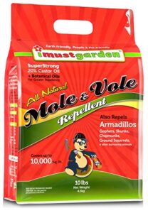 i must garden mole & vole repellent: professional strength – twice the coverage – all natural ingredients – pleasant scent – 10lb