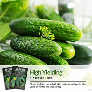Survival Garden Seeds - National Pickling Cucumber Seed for Planting - Packet with Instructions to Plant and Grow Cucumis Sativus in Your Home Vegetable Garden - Non-GMO Heirloom Variety