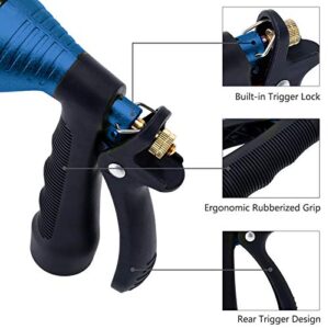 GREEN MOUNT Water Hose Nozzle Spray Nozzle, Metal Garden Hose Nozzle with Adjustable Spray Patterns, BLUE