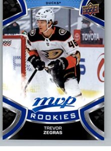 2021-22 upper deck mvp blue #249 trevor zegras rc rookie card anaheim ducks official nhl hockey card in raw (nm or better) condition