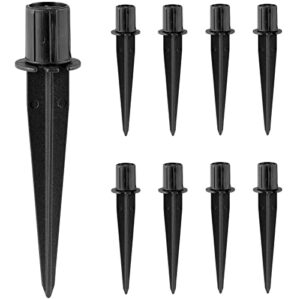 8 pack metal stake solar lights replacement spike – outdoor ground stakes for garden lights landscape yard pathway lamps pole, 0.78 * 5.3 inch