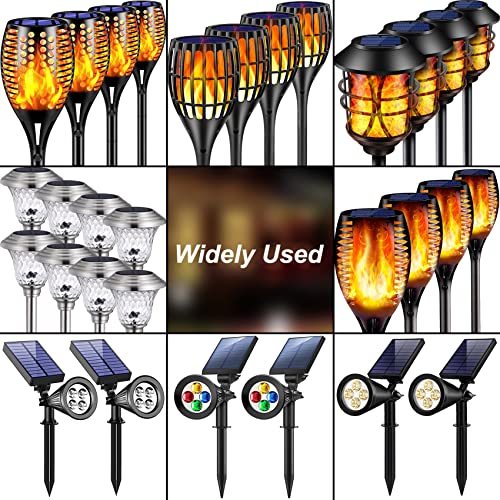 8 Pack Metal Stake Solar Lights Replacement Spike - Outdoor Ground Stakes for Garden Lights Landscape Yard Pathway Lamps Pole, 0.78 * 5.3 inch