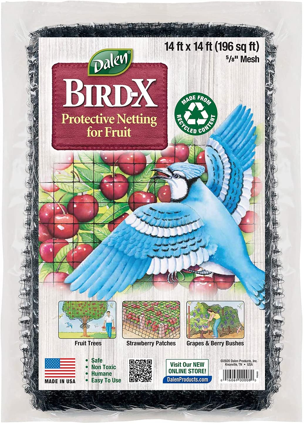 Dalen Bird X Protective Mesh Netting - Keep Birds and Pests Away from Your Garden – Non Toxic - Made in The USA - 14' x 14'