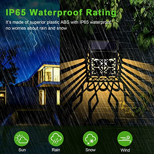 Solar Outdoor Lights, 8Pack Solar Garden Light for Fence, Waterproof Solar Wall Lights Security Light for Deck Steps Fence Garage Backyard Driveway Porch