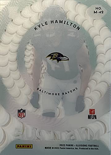 KYLE HAMILTON Authentic ROOKIE Football Card - 2022 Panini ILLUSIONS Short Print MYSTIQUE - Baltimore Ravens