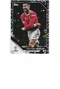 cristiano ronaldo 2021-22 topps uefa champions league soccer #100 starball foil parallel card manchester united portugal