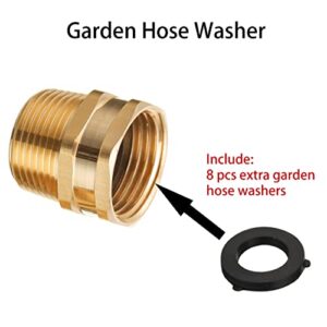 JOEJET Garden Hose Connector, 3/4'' GHT Female and Male to 3/4'' NPT Male, Metal Brass Water Hose to Pipe Thread Adapters and Fittings