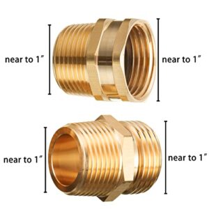 JOEJET Garden Hose Connector, 3/4'' GHT Female and Male to 3/4'' NPT Male, Metal Brass Water Hose to Pipe Thread Adapters and Fittings