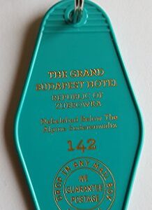 The Grand Budapest Hotel Room # 142 Republic of Zubrowka GBH Inspired Key Tag Teal/Gold