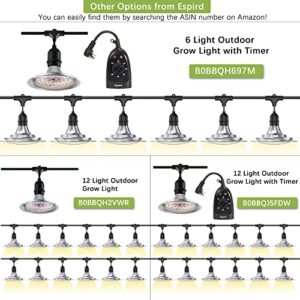 Espird Outdoor Grow Light, Greenhouse String Grow Light, Waterproof Plant Growing Lamps, UL Certified LED Grow Lights for Greenhouse Garden, 21.3FT Full Spectrum Grow Light for Veg Seedling Flower