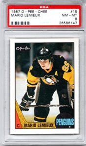 1987 opc opeechee o-pee-chee nhl hockey #1 mario lemieux psa 8 pittsburgh penguins