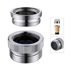 faucet adapter with aerator kitchen sink faucet adapter kit to garden hose for 55/64″ female to 3/4″ male faucet adapater, chrome finished