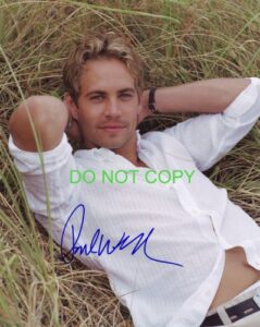 paul walker actor reprint signed photo rp #3 fast & the furious