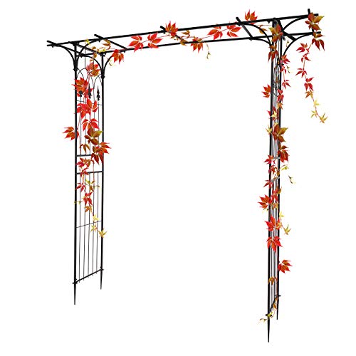 VINGLI Garden Arbor, Arch Archway for Wedding Ceremony Party, Steel Garden Trellis for Plant Climbing, Christmas Garden Decorations Pergola for Garden, Backyard, Lawn