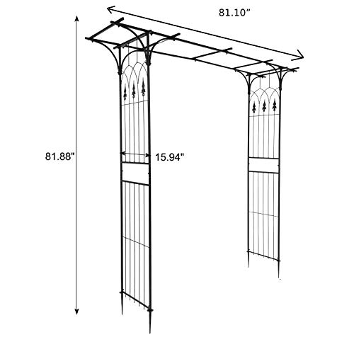 VINGLI Garden Arbor, Arch Archway for Wedding Ceremony Party, Steel Garden Trellis for Plant Climbing, Christmas Garden Decorations Pergola for Garden, Backyard, Lawn