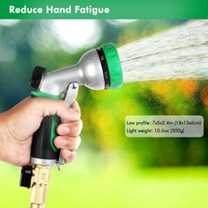 RESTMO Garden Hose Nozzle, Heavy Duty Metal Water Hose Nozzle with 7 Adjustable Spray Patterns, High Pressure Hand Sprayer with Flow Control, Best for Watering Plants & Lawns, Washing Cars & Pets