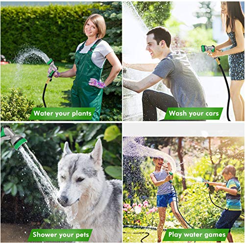 RESTMO Garden Hose Nozzle, Heavy Duty Metal Water Hose Nozzle with 7 Adjustable Spray Patterns, High Pressure Hand Sprayer with Flow Control, Best for Watering Plants & Lawns, Washing Cars & Pets