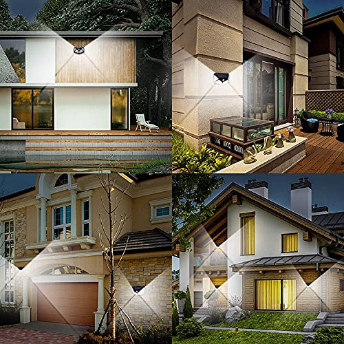 Solar Lights Outdoor 6 Pack, 100LED/3 Modes 270° Lighting Angle Motion Sensor Security Lights, IP65 Waterproof Wall Lights Solar Powered, Bright for Backyard Garden Fence Patio Front Door