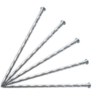 eisensp 10-inch spiral metal landscape edging stakes – galvanized and rustproof – 30pcs round anchoring staples for paver edging, artificial turf, garden landscape and more, bright spike timber nail
