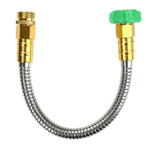 beaulife new 304 stainless steel metal garden hose with nozzle-flexible, portable & lightweight (1 foot)
