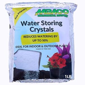 aabaco water storing crystals – for indoor & outdoor plants – mix crystals with soil to reduce the amount of watering needed – protect against heat – watch your garden & plant grow (1lb)