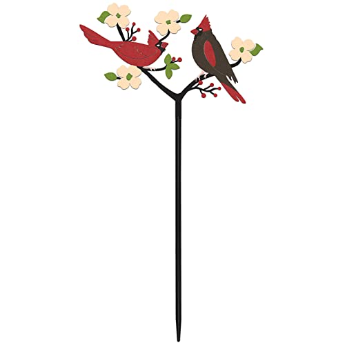 Tuitessine Cardinal Decor Spring Red Cardinals Yard Sign Stake Metal Bird Decorative Garden Stakes, Lawn Outdoor Decorations for Front Backyard, Spring Birthday Gift for Mom Women Friends Family