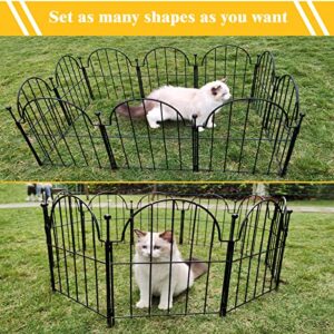 Blingluck Garden Fence, 22 in(H) x 130 in(L) Arched Rustproof Metal No Dig Fence Garden Fence Border, Ground Stake Animal Barrier Fence for Rabbit Dog, Outdoor Landscape Decor for Yard & Patio,10 Pack