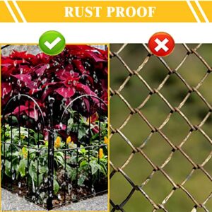 Blingluck Garden Fence, 22 in(H) x 130 in(L) Arched Rustproof Metal No Dig Fence Garden Fence Border, Ground Stake Animal Barrier Fence for Rabbit Dog, Outdoor Landscape Decor for Yard & Patio,10 Pack