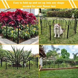 Blingluck Garden Fence, 22 in(H) x 130 in(L) Arched Rustproof Metal No Dig Fence Garden Fence Border, Ground Stake Animal Barrier Fence for Rabbit Dog, Outdoor Landscape Decor for Yard & Patio,10 Pack