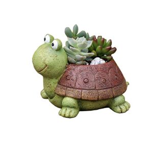 youfui turtle plant pot flowerpot animal garden pots resin succulent pots planter bonsai plant holder for home office desk mini ornament