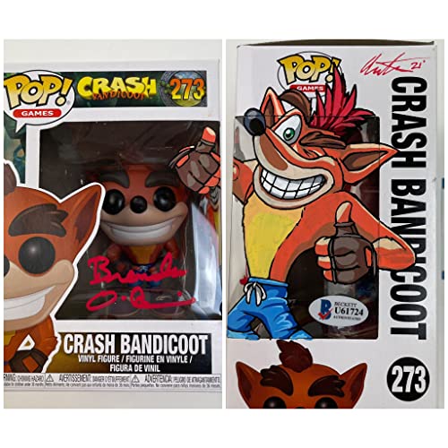 Brendan O' Brien signed Funko Pop Crash Bandicoot Hand Painted Sketch Beckett