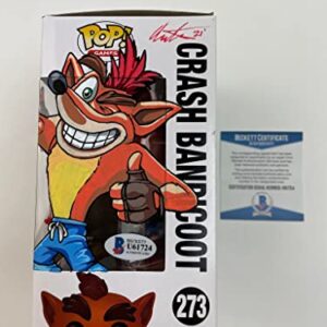 Brendan O' Brien signed Funko Pop Crash Bandicoot Hand Painted Sketch Beckett