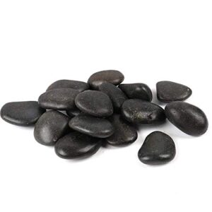 fantian 5 pounds black natural decorative river pebbles – 2-3 inch black polished decorative pebbles for garden landscaping, home décor, outdoor paving river rocks, rocks for painting