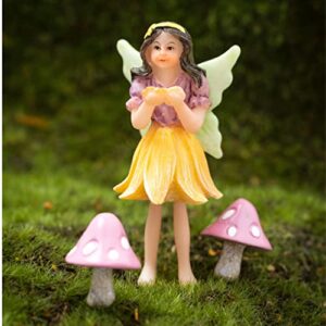 PRETMANNS Fairies for Fairy Garden - Outdoor Fairy Garden Accessories with Fairy Garden Fairies - Fairy Garden Kit - Miniature Garden Fairy Figurines & Fairy Garden Swing - 6 Items