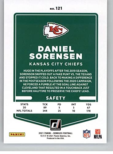 2021 Donruss #121 Daniel Sorensen Kansas City Chiefs NFL Football Trading Card