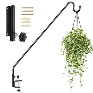 ointo garden heavy duty deck hook, single piece solid rod, adjustable-360 degree rotary,wall hanging, for bird feeders, planters, suet baskets, lanterns, wind chimes, potted plants & more!