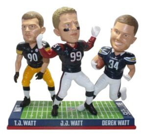 jj, tj watt houston texans, steelers, chargers watt brothers nfl bobblehead