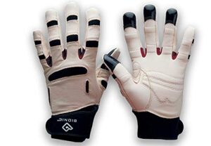 women’s reliefgrip gardening premium leather gloves (medium)