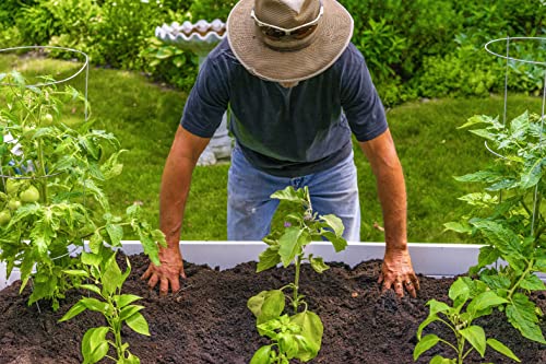 Vita Classic 6 Foot x 6 Foot x 22 inch White Vinyl Keyhole Garden with Composting Basket, BPA, Pthalate Free, VT17107