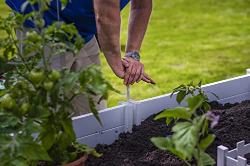 Vita Classic 6 Foot x 6 Foot x 22 inch White Vinyl Keyhole Garden with Composting Basket, BPA, Pthalate Free, VT17107