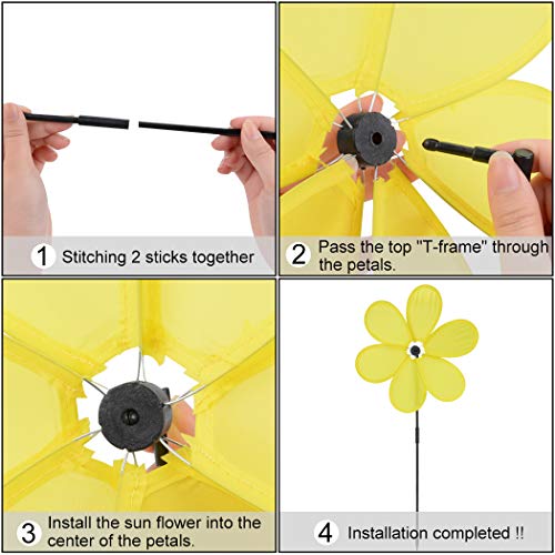 B bangcool Wind Spinners Sunflower Lawn Pinwheels Windmill Party Pinwheel Wind Spinner for Patio Lawn & Garden