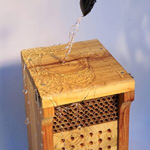 TOOBEETT Mason Bee House Wax Coated Mason Bee Hive Wooden Insect Hotel Carpenter Bee House for Outdoors Attracts Peaceful Bee Pollinators to Your Garden